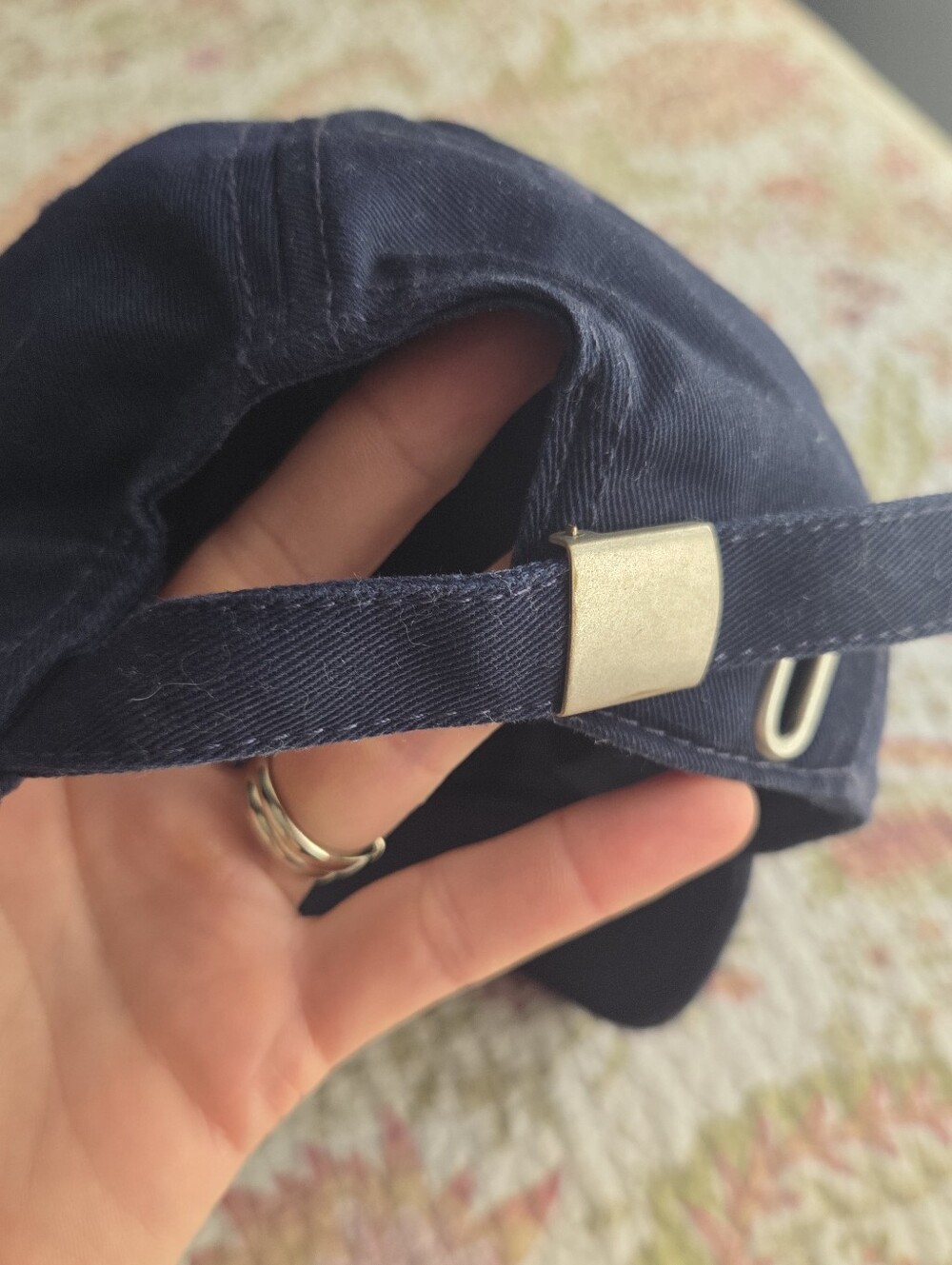Lacoste Navy Cap with Red Script Logo - Picture 4 of 10